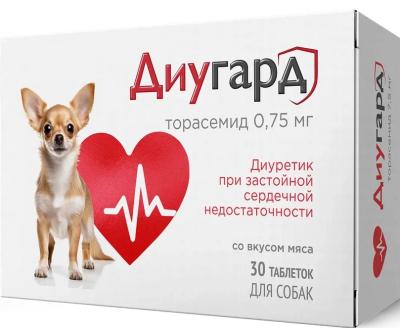 Диугард 0,75 для собак, 30 таб.