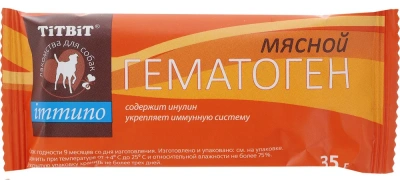 TiTBiT 0,035кг гематоген мясной immuno 1шт.  фото
