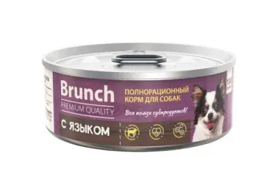 422101004 Корм влажный полнорационный для собак Brunch "с языком", 100 г