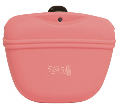 Сумочка (ZooOne) для лакомств силиконовая с магнитным замком, размер L, красная