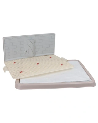 Туалет (Stefan) со стенкой для собак большой M 67х52х28см, светло-коричневый, BP1313 фото