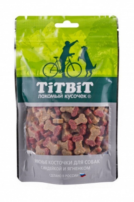 TiTBiT 0,145кг лакомство косточки мясные для собак с индейкой и ягненком фото