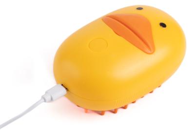 Щетка (Wogy) Уточка 10.5х7х5.5см с паром, (USB)-(Micro USB), в индиидуальной цветной упаковке, для вычесывания животных фото