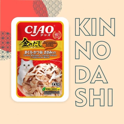 Inaba Ciao Kinnodashi 0,06кг Тунец Магуро и тунец Кацуо с куриным филе для взрослых кошек Inaba Ciao Kinnodashi 0,06кг Тунец Магуро и тунец Кацуо с куриным филе для взрослых кошек фото