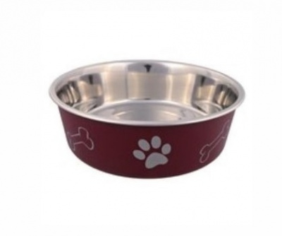 Миска Догман метал. с пластиковым покрытием и резиновым дном "лапки" №1 0,45л Миска Догман метал. с пластиковым покрытием и резиновым дном "лапки" №1 0,45л