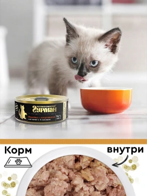 Четвероногий гурман  0,1кг Golden Line Цыпленок с телятиной в желе для котят (546908) фото Четвероногий гурман  0,1кг Golden Line Цыпленок с телятиной в желе для котят (546908) фото