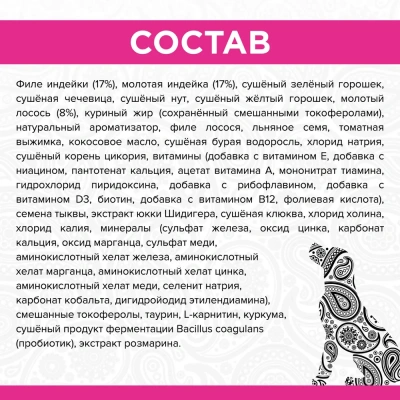 PURELUXE 0,4кг Элитное Питание для собак норм веса с индейкой, лососем и чечевицей (940071) фото