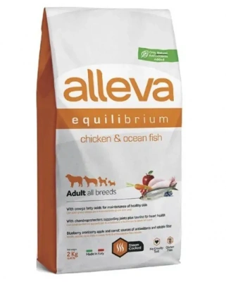 Alleva Equilibrium Maintenance 2кг сухой корм для взрослых собак всех пород с курицей и океанической рыбой (003032)