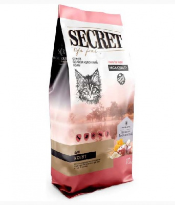 Секрет (Secret) Life Force 10кг сухой индейка и рис для кошек (79810)