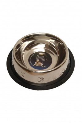 Миска (Beeztees) 653703 стальная хромированная с лапками нескользящая 18см фото