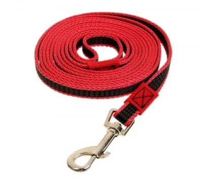 Поводок (Зооник) 3м*20мм, капрон с двойной латексной нитью, красный фото