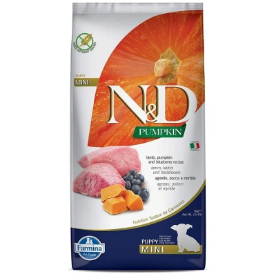 Farmina (Фармина) N&D Puppy 7кг беззерновой ягненок, черника и тыква сухой для щенков мелких пород (2032) фото