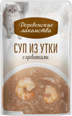 Деревенские лакомства 0,035кг*4 шт суп из утки с креветкой, пауч (76051165) фото