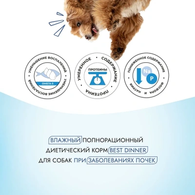 Best Dinner Vet Profi Renal 0,34кг птица (диета против почечной недостаточности) консервы для собак (406685) фото