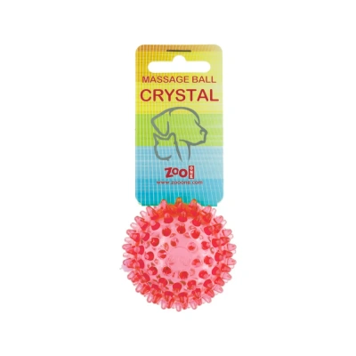 Игрушка (ZooOne) мяч массажный Crystal, 6см прозрачный красный фото