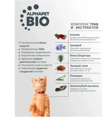 AlphaPet WOW (АльфаПет) 7кг c цыпленком сухой для взрослых стерилизованных кошек (652062) фото