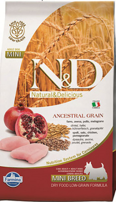 Farmina (Фармина) N&D Low Grain Dog 12кг с курицей и гранат для взрослых собак мелких пород (021991) фото