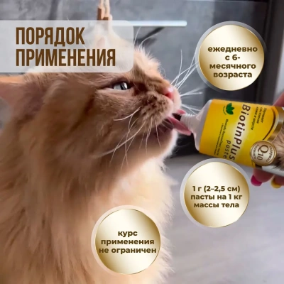 Unitabs 0,12л витаминная паста BiotinPlus с биотином и таурином для шерсти кошек фото