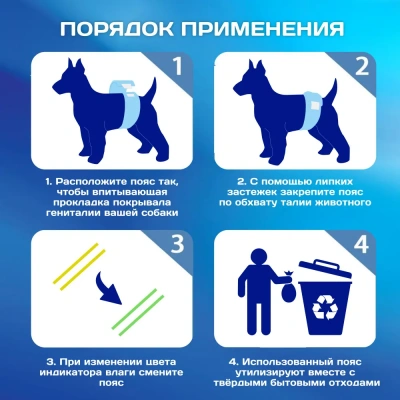 Пояс (Cliny) для кобелей S(К214, 12шт) (12) фото