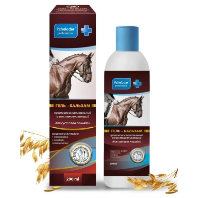 Гель-бальзам (Пчелодар) противовоспалительный и восстанавливающий для суставов лошадей, 200мл  Гель-бальзам (Пчелодар) противовоспалительный и восстанавливающий для суставов лошадей, 200мл