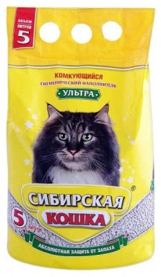 Наполнитель (Сибирская кошка)  5л Ультра условно-комкующийся для кошек фото Наполнитель (Сибирская кошка)  5л Ультра условно-комкующийся для кошек фото
