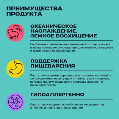 Wellement 0,15кг*24шт Тунец с ягнёнком паштет для взрослых собак (Шоу-бокс) фото