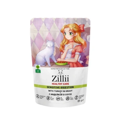 ZILLII Cat Sensitive Digestion 0,085кг индейка в соусе для кошек с чувствительным пищеварением (355667) фото ZILLII Cat Sensitive Digestion 0,085кг индейка в соусе для кошек с чувствительным пищеварением (355667) фото