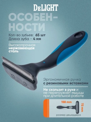 Дешеддер (DeLIGHT) средний 65 зубьев  62065M фото