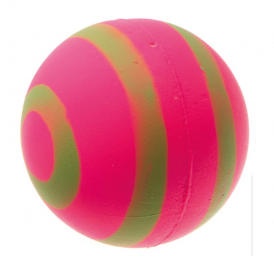 Игрушка Мяч розовый с зелёными полосами, неон 63 мм 20-1124