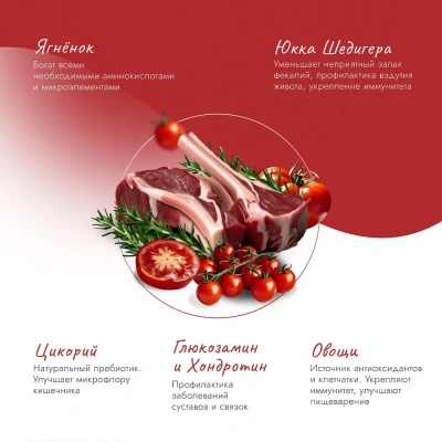 Best Dinner Adult Mini  10кг ягненок с томатами для мелких пород собак  фото