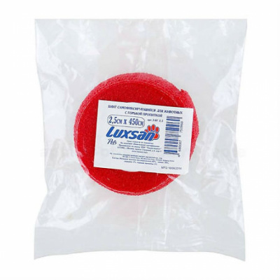 Бинт самофиксирующийся (LUXSAN) с горькой пропиткой цветной 2,5 х 4,5 для животных Бинт самофиксирующийся (LUXSAN) с горькой пропиткой цветной 2,5 х 4,5 для животных