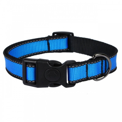 Ошейник (PerseiLine) LOOK нейлон фиксатор светоотражающий 25" 40-65 см голубой XL
