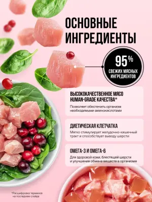 Bowl Wow 0,085кг индейка и овощи в кусочки в желе для стерилизованных кошек (665069) фото