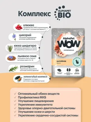 AlphaPet WOW (АльфаПет) 0,085кг пауч цыпленок паштет для стерилизованных кошек (655308) фото