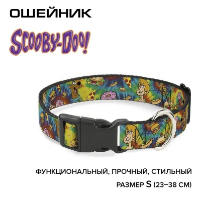 Ошейник (Buckle-Down) Скуби-Ду и Шэгги мультицвет с пластиковой застёжкой 23-38 см фото