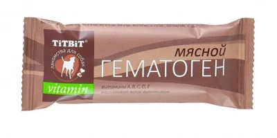 TiTBiT 0,035кг гематоген мясной vitamin 1шт.  фото
