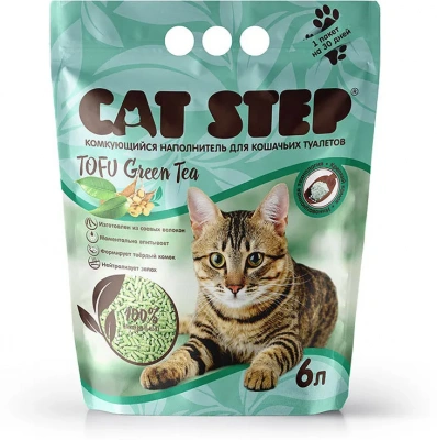 Наполнитель (Cat Step) Tofu Green Tea 6л (2,70кг) растительный комкующийся для кошек фото Наполнитель (Cat Step) Tofu Green Tea 6л (2,70кг) растительный комкующийся для кошек фото