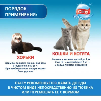 Паста (Cliny) для вывода шерсти 75мл со вкусом сыра фото Паста (Cliny) для вывода шерсти 75мл со вкусом сыра фото