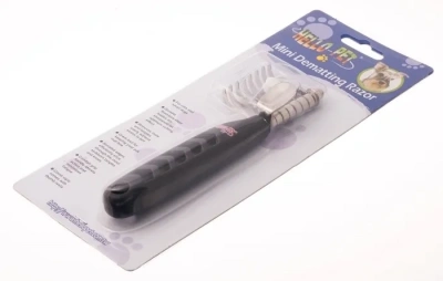 Колтунорез (Hello Pet) 2316208N бок. мини, 8 лезвий загнут., черн. ручка фото