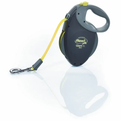 Рулетка (Flexi) Giant XL ремень 8м до 75кг черный/неон фото