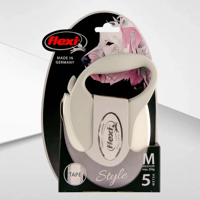 Рулетка (Flexi) Style М ремень 5м до 25кг белый фото