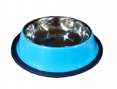 Миска (ZR) 0,2л голубая на резинке металл