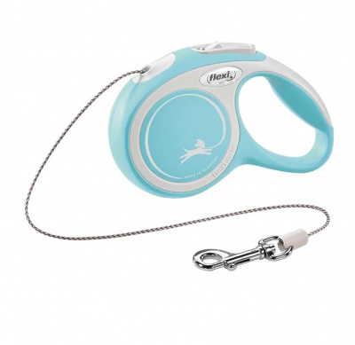 Рулетка Флекси New Comfort ХS трос 3м до 8кг голубой