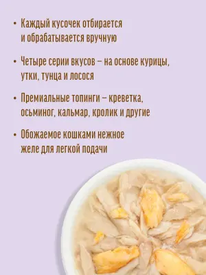 Деревенские лакомства Домашние обеды 0,07кг Тунец с лососем в нежном желе пауч для кошек (79218015) New фото
