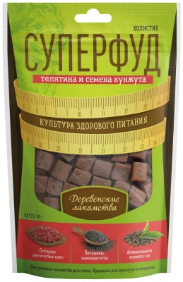 Деревенские лакомства 0,09кг Суперфуд телятина и семена кунжута для собак (711939)                       фото Деревенские лакомства 0,09кг Суперфуд телятина и семена кунжута для собак (711939)                       фото