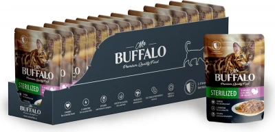 Баффало Mr.Buffalo Adult Sterilized Cat 0,085кг индейка в соусе влажный для кошек (790143) фото Баффало Mr.Buffalo Adult Sterilized Cat 0,085кг индейка в соусе влажный для кошек (790143) фото