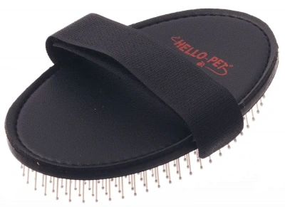 Щетка (Hello Pet) 27110 резиновая (метал. зуб) с каплей на руку фото