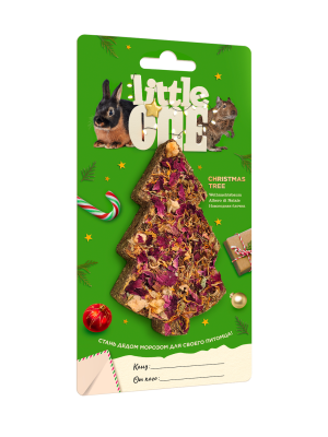 Little One 0,055кг новогоднее лакомство-игрушка Новогодняя елочка для морских свинок, кроликов, шиншилл и дегу фото