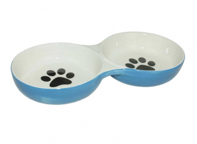 Миска Догман керамическая двойная "Лапки" (2х0,16 л.) Миска Догман керамическая двойная "Лапки" (2х0,16 л.)