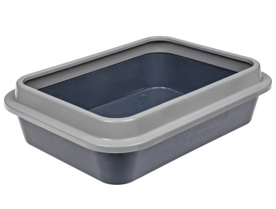 Туалет (Сибирская кошка) глубокий с бортиком (37*27,5*10) графит фото